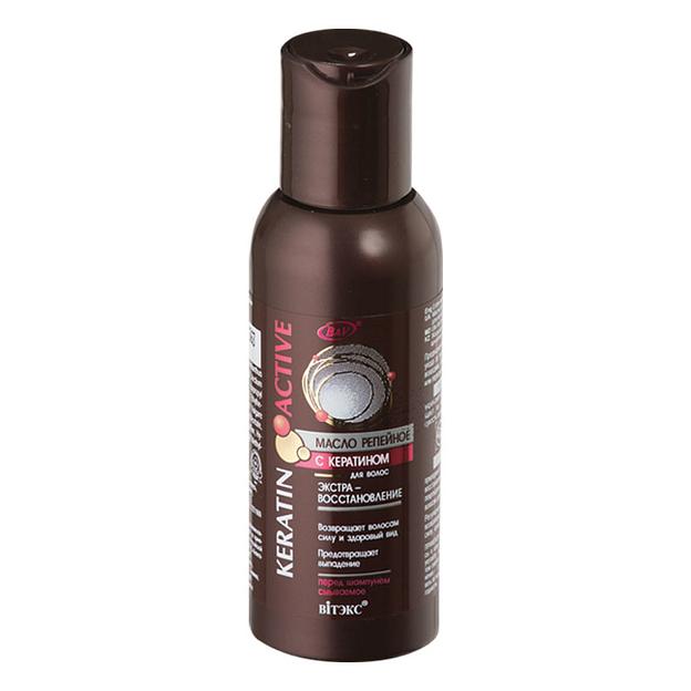 Витэкс масло репейное с кератином для волос экстра-восстановление перед шампунем смываемое 100мл фото 1