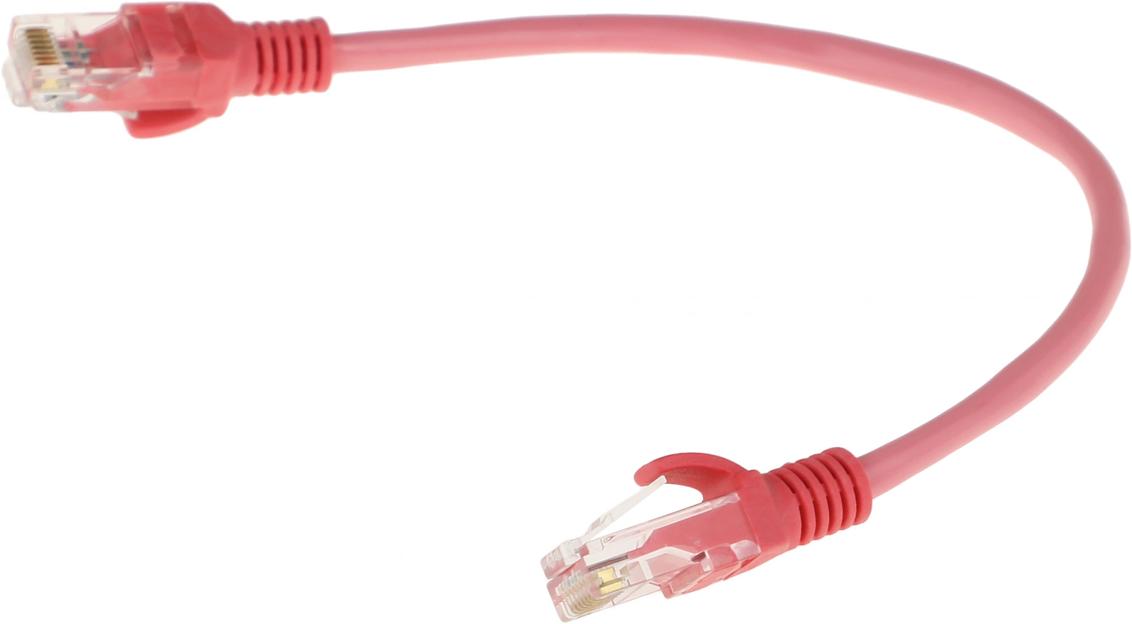 Патч-корд PP12-0.25M/RO 1000G UTP 4 пары cat5E CCA molded 0.25м розовый RJ-45 (m)-RJ-45 (m) фото 2