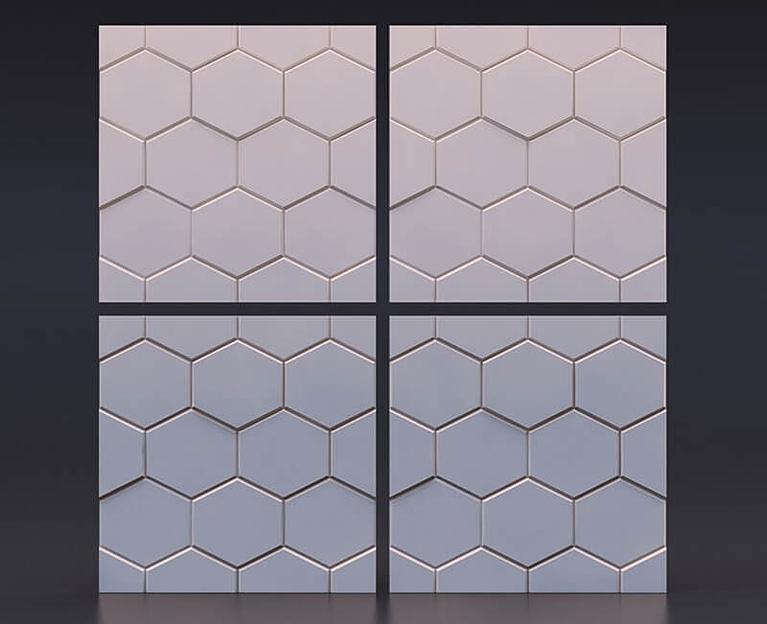 Панель гипсовая 3D стандарт «Шестигранник» 500×500 мм фото 3