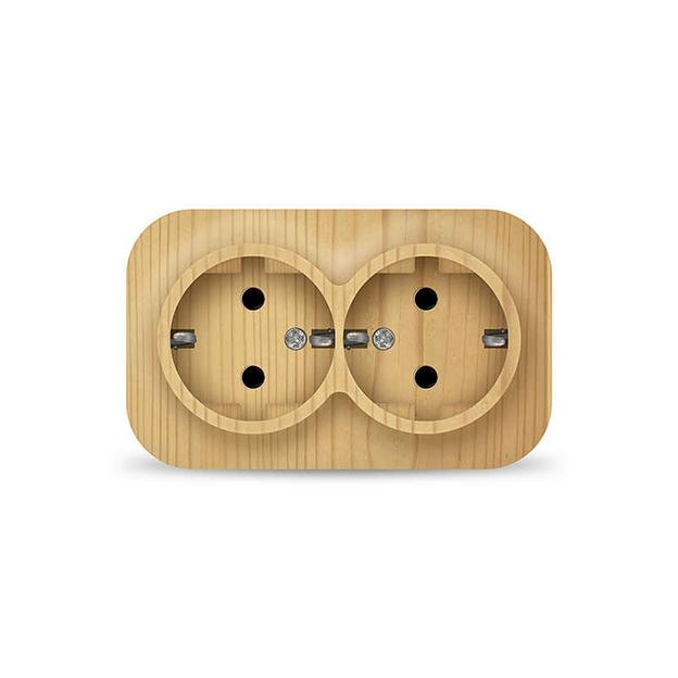 Розетка 2-м ОП 16А IP20 с заземл. сосна IONICH 1439 фото 1