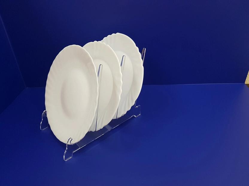 Подставка для декоративных тарелок тройная горизонтальная. фото 4