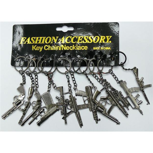 Брелок металлический в виде оружия 12 шт ОПТ фото 1