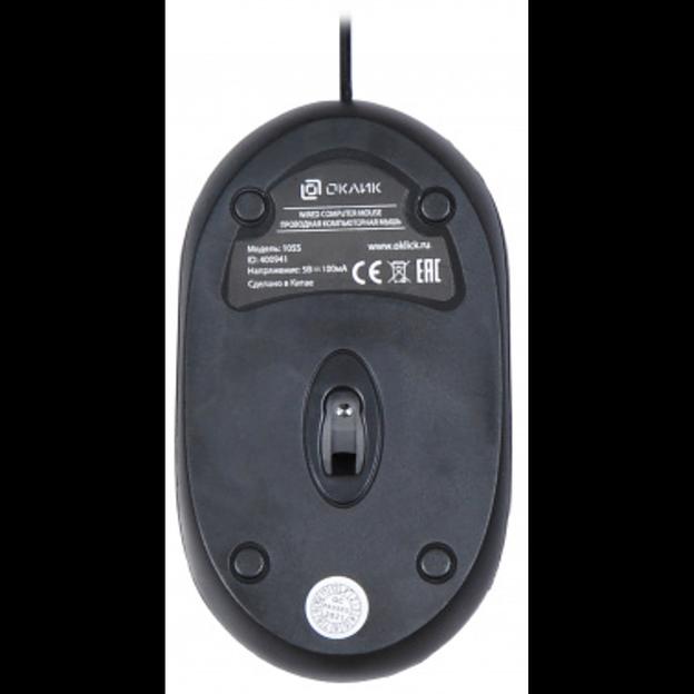 Мышь Оклик 105S черный оптическая (800dpi) USB для ноутбука (3but) фото 3