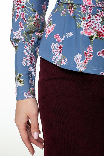 Блузка женская  1526-94/12/Голубой, розовый  фото 5