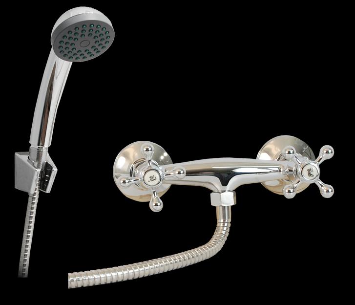 Смеситель для душа двуручный "Juguni" с металлическим шлангом фото 1