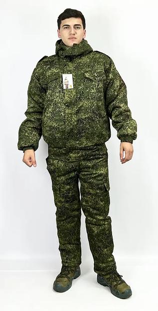 Костюм камуфляжный зимний, пиксель темно-зеленый, ткань «Грета», опт фото 1