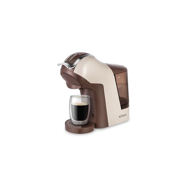Капсульная кофеварка KitFort КТ-7448, 1400Вт, цвет: коричневый фото 1