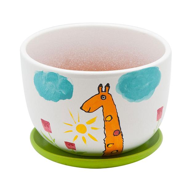 Керамический горшок с подставкой "Жираф", 1,05л., Д145 Ш145 В105 фото 1