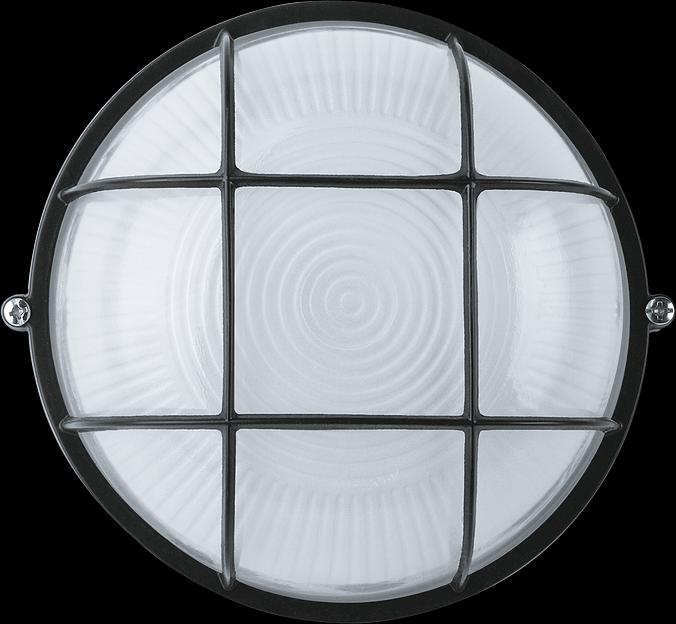 Светильник НПП-60w термостойкий круглый с решеткой IP54 черный фото 1