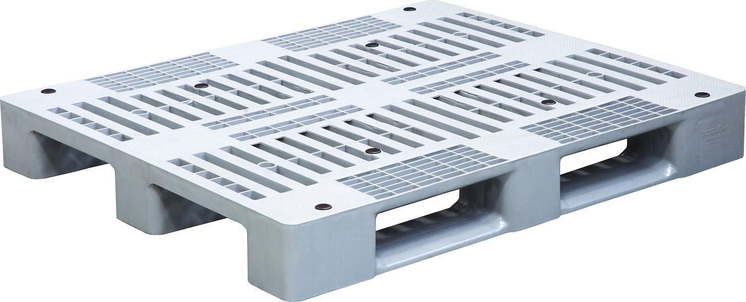 Паллет 1200x1000х150 перфорированный, на 3-х полозьях серый фото 1