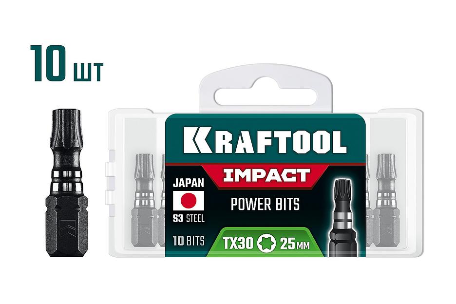 KRAFTOOL Impact TX 30, 25 мм, 10 шт, ударные биты (26195-30-25-S10) фото 1