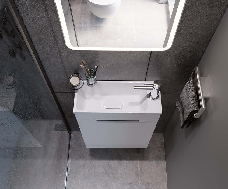 Раковина для ванной полувстраиваемая Uperwood Modul 50 см, белая глянцевая фото 4