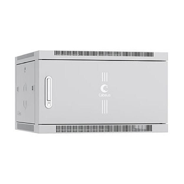 Cabeus SH-05F-6U60/60m Шкаф телекоммуникационный настенный 19" 6U 600x600x368mm (ШхГхВ) дверь металл, цвет серый (RAL 7035) фото 1