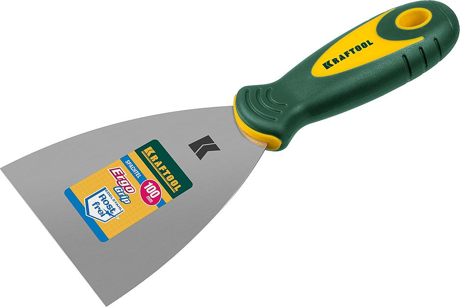 KRAFTOOL 100 мм, х-образное профилированное полотно, двухкомпонентная ручка, нержавеющий, шпатель (10035-100) фото 3