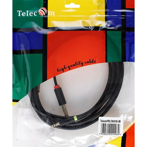 Кабель-адаптер 3.5ST(M)/2X6.35 ST(M), 3м, Telecom PRO VCOM Адаптер-переходник Telecom Jack 3.5 mm M/2 x jack 6.35 mm M (TAV6168-3M) фото 7
