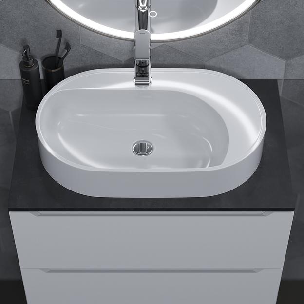 Раковина для ванной накладная Uperwood Luna 60 см, овальная фото 2