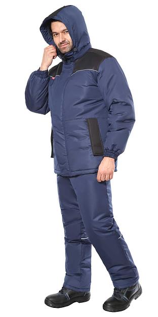 Костюм «Сириус-Комфорт» зимний куртка и брюки, синий с черным ОПТ фото 3