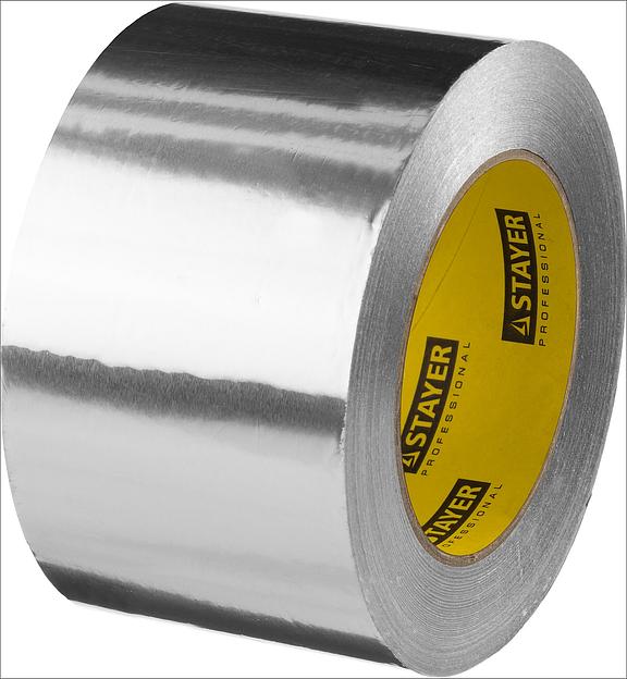 STAYER ProTape, 75 мм, 50 м, до 120 °С, самоклеящаяся алюминиевая лента, Professional (12268-75-50) фото 1