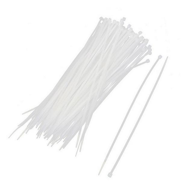 Аксессуары к шкафам и стойкам Hyperline WR-SHN-25-100W Стяжка-хомут 2.5х100мм, кабельная нейлоновая неразъемная, полиамид 6.6, цвет белый (100шт) фото 1