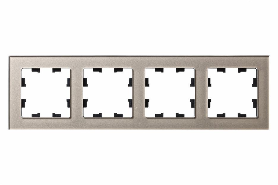 Systeme electric ATN320504 Рамка четырехпостовая ATLASDESIGN NATURE, СТЕКЛО ШАМПАНЬ фото 1