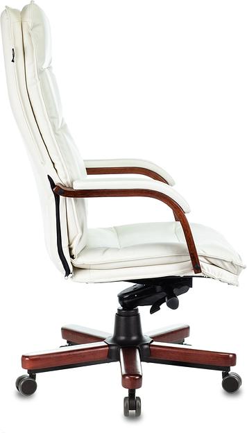 Кресло руководителя Бюрократ T-9927Walnut слоновая кость кожа крестов. металл/дерево фото 3