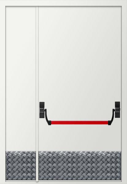 Дверь противопожарная ДПМ-2 EIS60 «Антипаника» с накладкой из алюминия фото 1