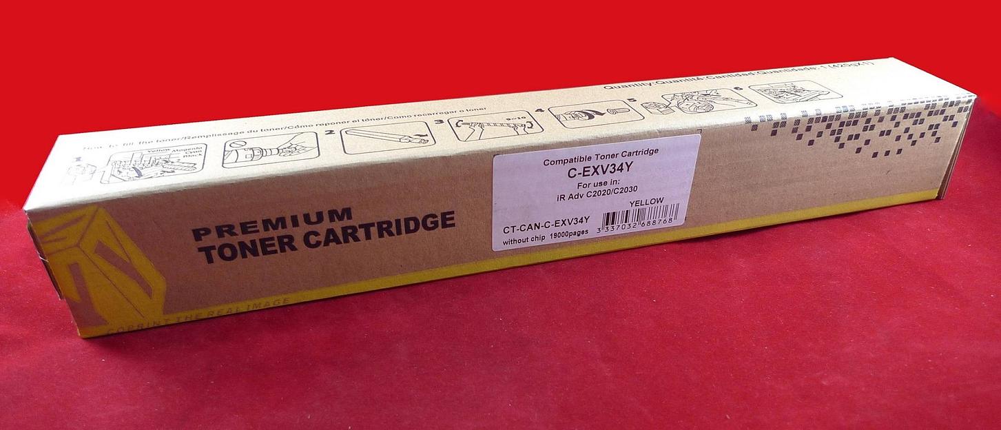 Тонер-картридж Canon iR Adv C2020/C2030 C-EXV34/GPR-36/NPG-52 yellow (туба 260г) ELP Imaging® фото 1