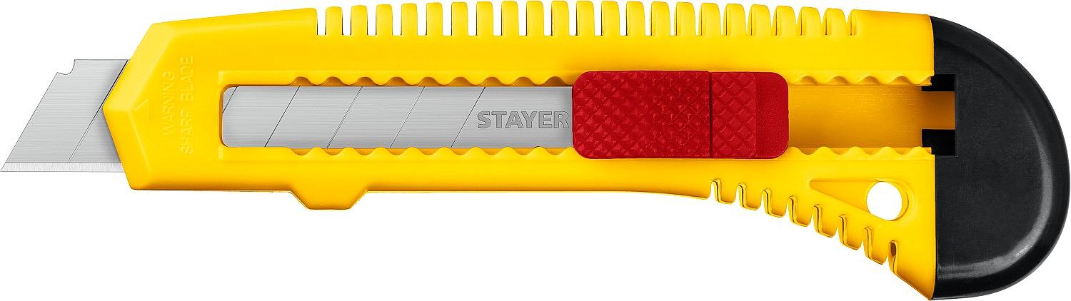STAYER FORCE, 18 мм, нож упрочненный из АБС пластика со сдвижным фиксатором (0911) фото 3