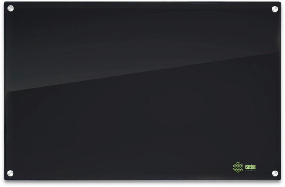 Доска стеклянная Cactus CS-GBD-65X100-BK-TM Сквозное крепление стеклянная черный 65x100см стекло крепления фото 1