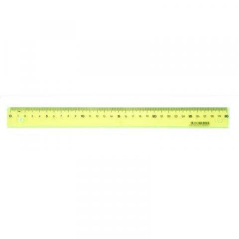 Линейка пластиковая, 30 см, прозрачно-желтый, Attache Bright Colours фото 1