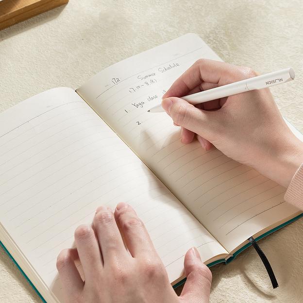 Блокнот Deli EN126LGREEN A5 210х143мм искусст. кожа 96л линейка мягкая обложка бирюзовый фото 6