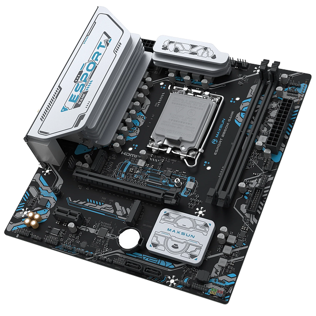 Материнская плата Maxsun MS-eSport B860M GANK WIFI B860, LGA1851, 2*DDR5, 1*PCIEx16, 1*PCIEx1, 2*M.2, 6*USB3.2Gen1, 4*USB2.0, 2*SATA3.0, 1G, DP, HDMI, M-ATX, RTL фото 3