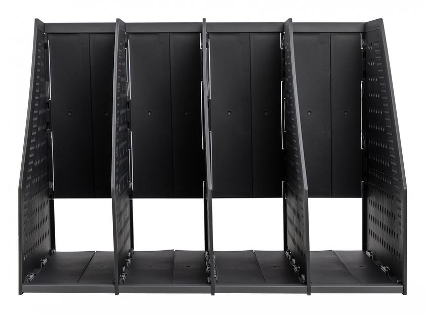 Лоток вертикальный Deli 78996DK-GREY 4отд. складной 332x256x243мм темно-серый пластик фото 2