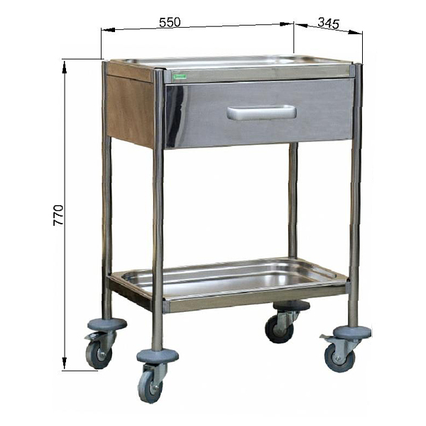 Стол манипуляционный (процедурный) из нержавеющей стали «ЭРГО» Э-147-СП фото 2