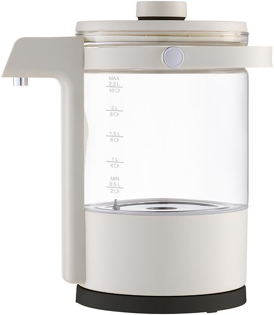 Чайник электрический Hyundai HYK-G7700 2.5л. 2200Вт кремовый/черный (корпус: стекло) фото 2