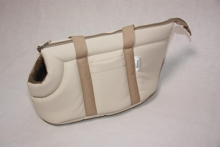 Сумка-переноска Пери (эко-кожа) №2 Крем-брюле для домашнего питомца ОПТ фото 2