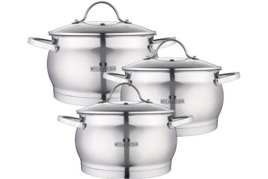 Набор посуды Bella Cucina 6 предметов (2.1, 4.1, 6.7 л) арт.BC-2151 ОПТ фото 1