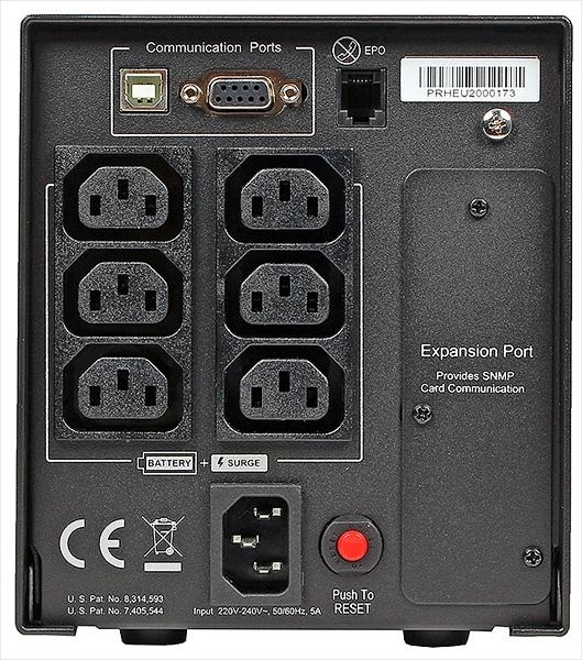 ИБП CyberPower PR750ELCD, Line-Interactive, 750VA/675W, 6 IEC-320 С13 розеток, USB&Serial, SNMPslot, LCD дисплей, Black, 0.48х0.27х0.28м., 13.5кг. CyberPower PR750ELCD 750VA фото 2