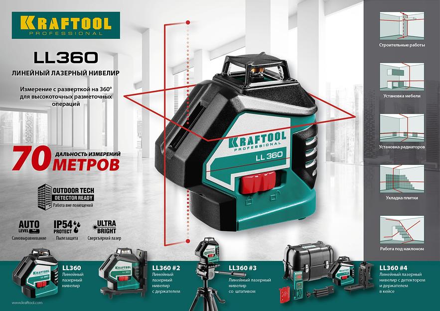 KRAFTOOL LL360 #2, лазерный нивелир (34645-2) фото 9