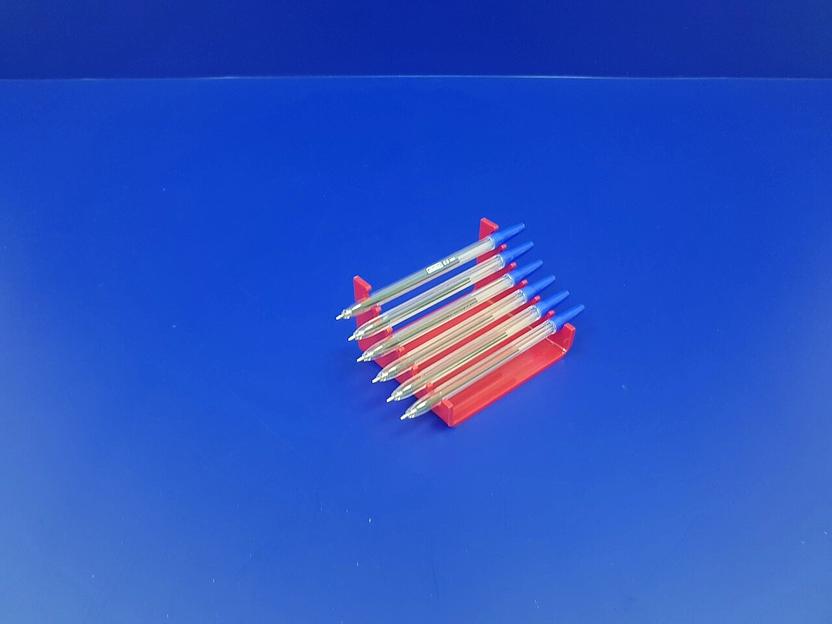 Подставка для ручек карандашей кистей 6 секции (горка радиус, цвет красный) фото 1