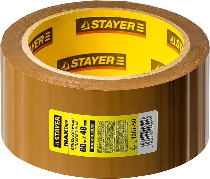 STAYER 48 мм, 60 м, 45 мкм, коричневая, клейкая лента (1207-50) фото 2