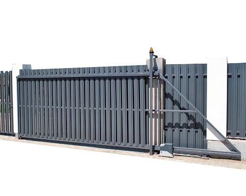 Ворота откатные евроштакетник фото 1