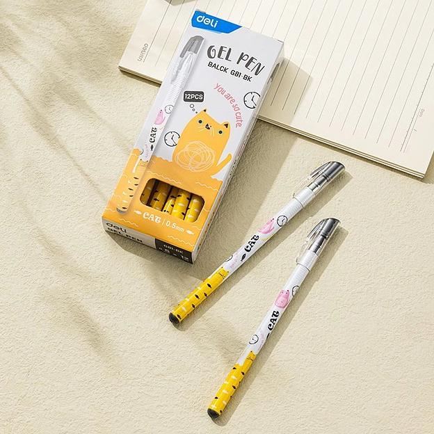 Ручка гелев. Deli (EG81-BK) ассорти черн. черн. игловидный пиш. наконечник линия 0.5мм фото 2