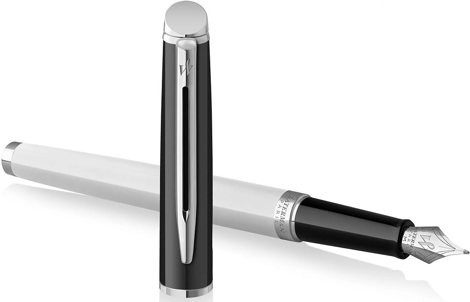 Ручка перьев. Waterman Hemisphere Colour Blocking (2202843) черн/белый F сталь нержавеющая подар.кор. фото 1