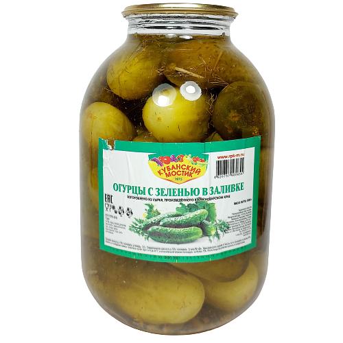 Огурцы с зеленью в заливке Кубанский мостик фото 1