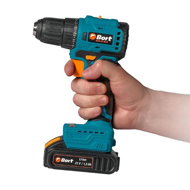 Bort BAB-21-BLK (2X1,5AH) Дрель-шуруповерт аккумуляторная [93413526] { 21 В, 1.5 Ач, Li-lon, 2 Акб } фото 9
