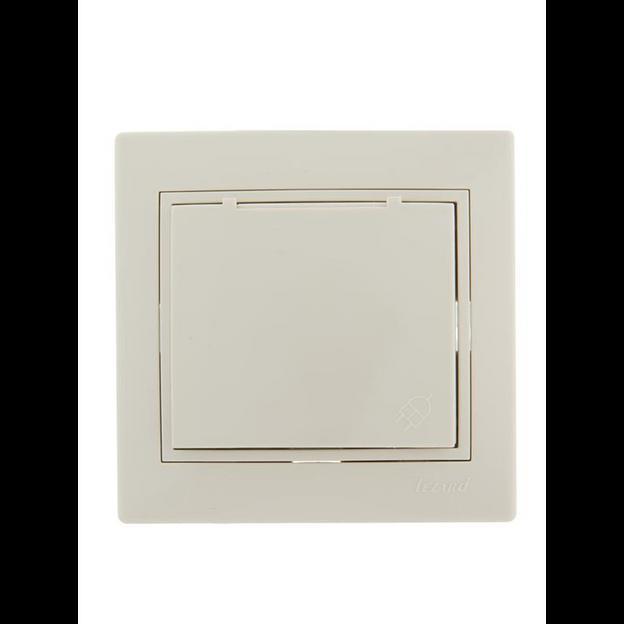 Розетка 1-м СП Mira 16А IP20 с заземл. с защ. крышкой со вставкой керамика крем. LEZARD 701-0303-123 фото 1