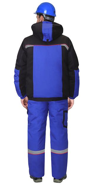 Костюм «Сириус-Стан»зимний куртка и полукомбинезон, васильковый с чёрным и красным ОПТ фото 2