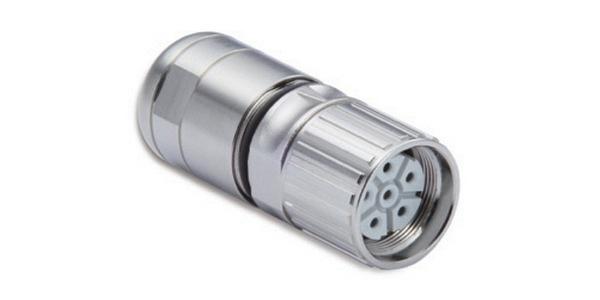 Разъем 6-контактный M23 "мама" обжимного типа, защита IP67 фото 1