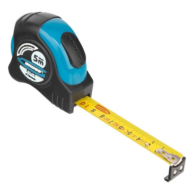 Рулетка Schlagfest, 5 м x 19 мм, магн. обрез зацеп, двухст. шкала, нейлон покр. автоматич фото 3